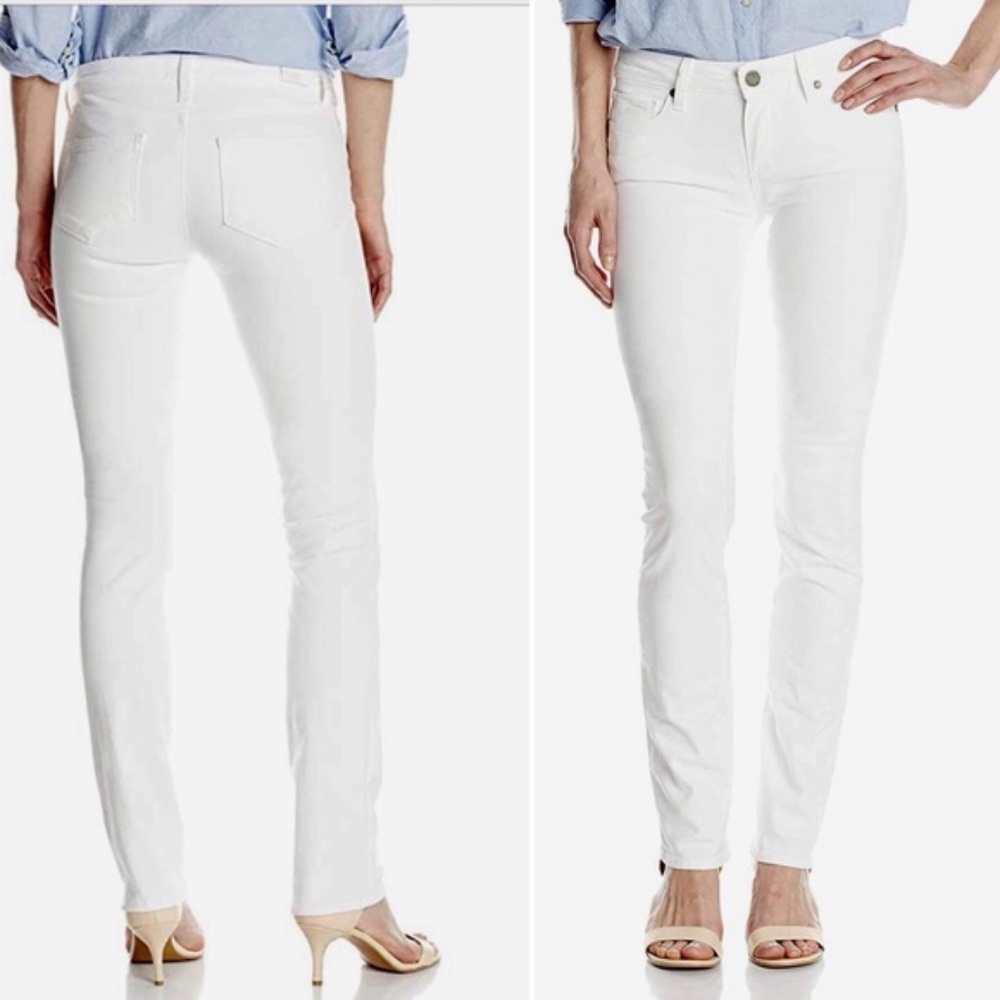 Paige Skyline Straight White Jeans